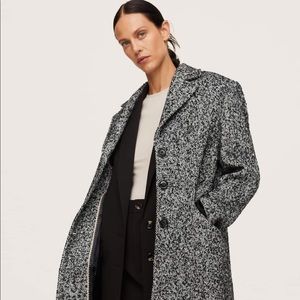 Mango Herringbone Oversized Coat Sz S